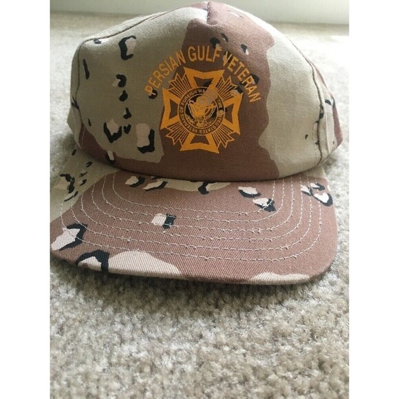 King Louie Persian Gulf Veteran Military Snap Back Cap Hat Brown Camouflage - Picture 1 of 10